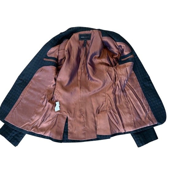BCBGMAXAZRIA Black Textured Blazer Jacket Career Wear Work Office Stylish - Picture 3 of 10